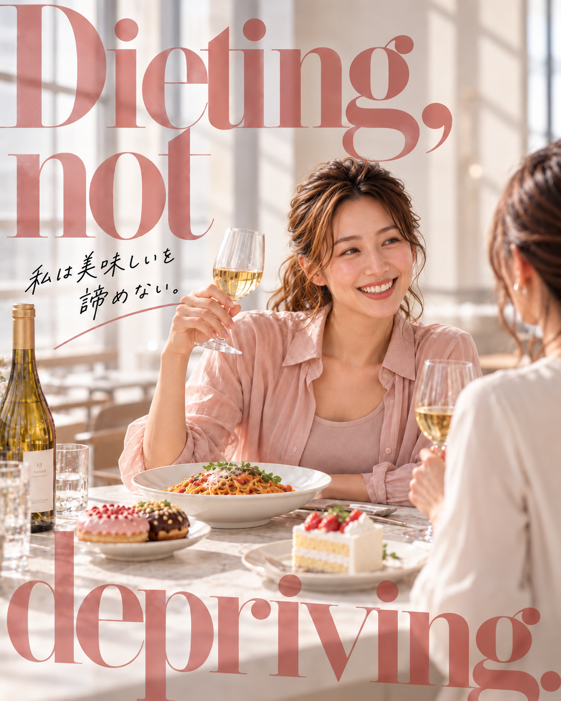 カフェで食事を楽しむ女性